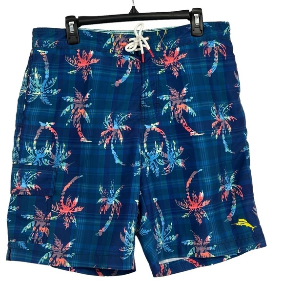 Men's Baja Palm Illusion Print Classic-Fit 9'' Swim Trunks LG. Tommy Bahama - Picture 5 of 8